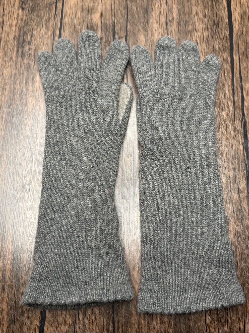 vintage B Altman &Co grey cashmere leather longe gloves